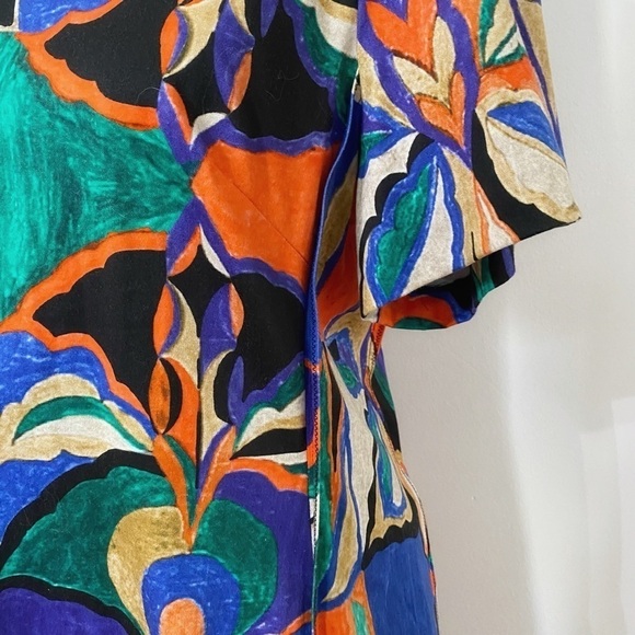KOBI HALPERIN COLORFUL ABSTRACT SHORT SLEEVE SHIFT DRESS - S - Picture 5 of 10